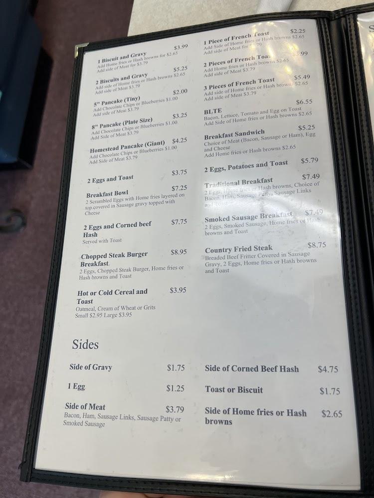 Homestead Family Restaurant Menu image 3